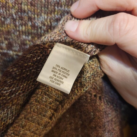 CB Women’s Small Purple Gradient Cowl-Neck Tunic Sweater Button Detail - Picture 6 of 9